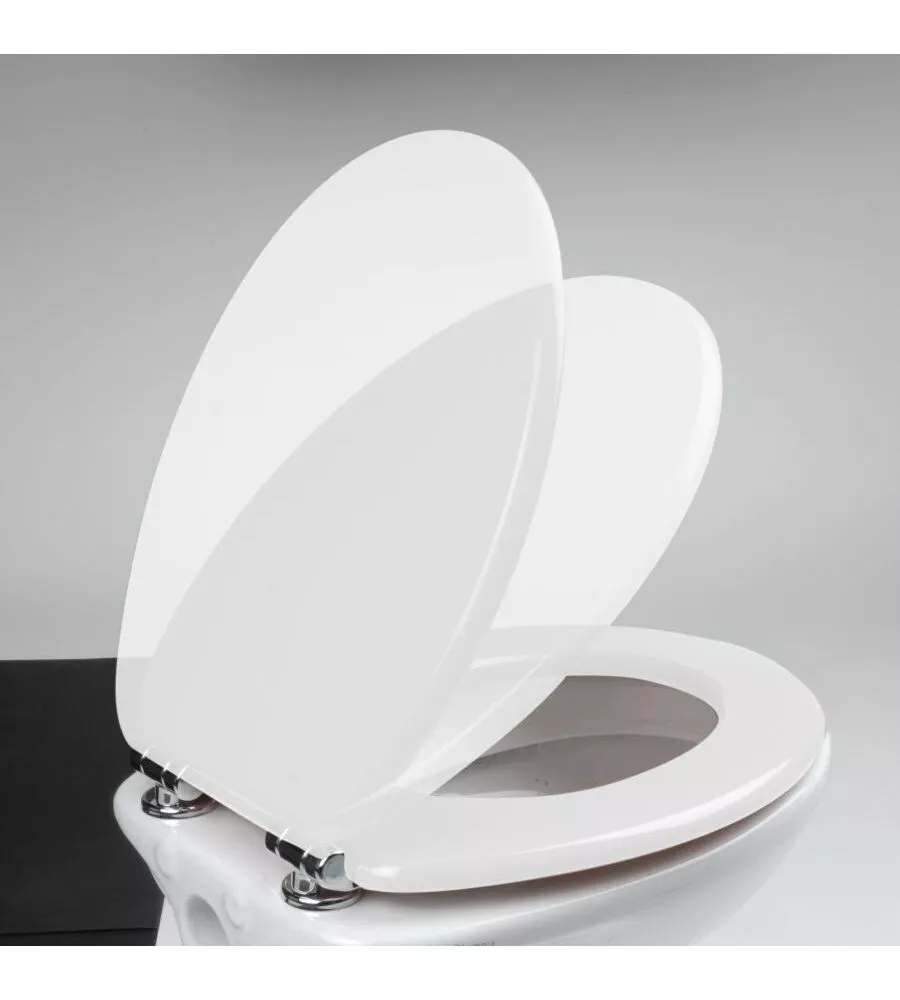 COPRIWATER CON CHIUSURA A PRESSIONE "SOFT CLOSE" BIANCO IN MDF